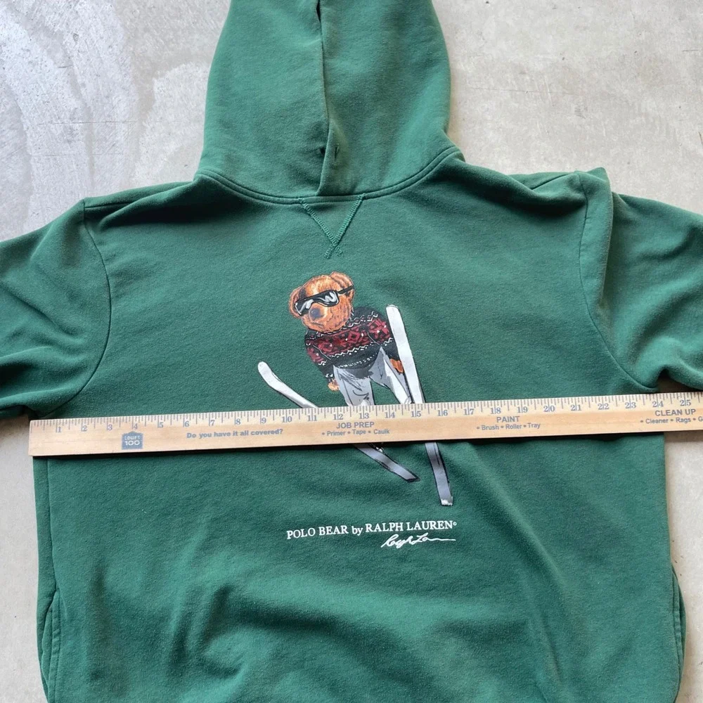 Polo Ralph Lauren Polo Bear Skiing Hoodie Green XL Mens Graphic Sweatshirt